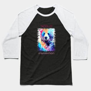 Bear Grizzly Wild Nature Animal Colors Art Painting Baseball T-Shirt